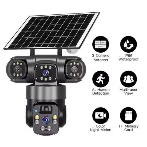 V380 TRIPLE LENS PTZ SOLAR CAMERA